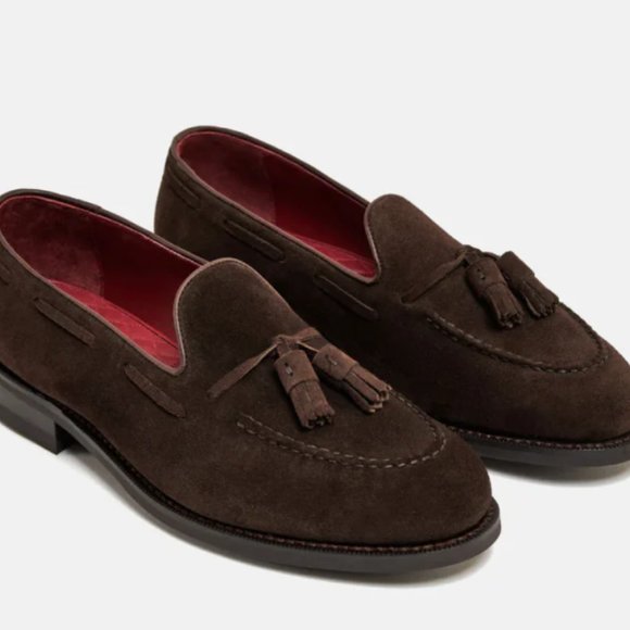 Brand New - Cobbler Union Thomas Brown Suede Tassel Loafer Shoes - Size 8UK - Picture 4 of 13